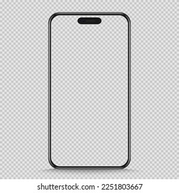 Realistic smartphone mockup. Device UI UX mockup for presentation template. Stock royalty free vector illustration. PNG