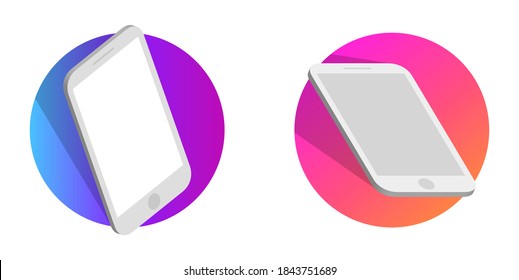 Realistic smartphone mockup. Device UI/UX mockup for presentation template. . Cellphone frame with blank display isolated templates