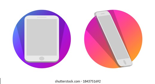 Realistic smartphone mockup. Device UI/UX mockup for presentation template. . Cellphone frame with blank display isolated templates