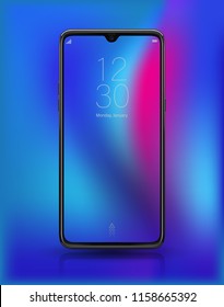 Realistic smartphone mockup easy place demo into screen smartphone. Vector illustration mobile phone isolated for advertising technology.