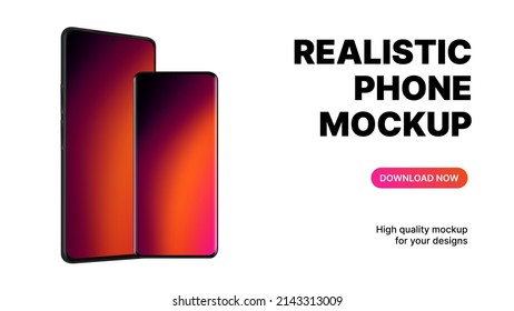Realistic Smartphone Mockup. High-quality Banner Template for Presentation Design. Vector illustration