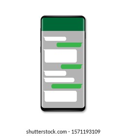 Realistic smartphone mockup with mobile chat messenger
