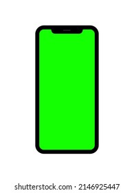 Realistic smartphone mockup. Mobile Device for UI and UX presentation template. Cellphone frame with blank display isolated templates. Mobile mockup with green chroma key.
