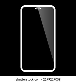 Realistic smartphone mockup. mobile phone vector with blank screen isolated on black background. Stock royalty free vector illustration. PNG