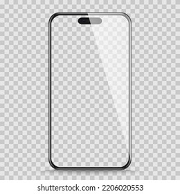 Realistic smartphone mockup. mobile phone vector with blank screen isolated on white background. Stock royalty free vector illustration. PNG	