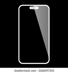 Realistic Smartphone Mockup. Mobile Phone Vector With Blank Screen Isolated On White Background. Stock Royalty Free Vector Illustration. PNG	