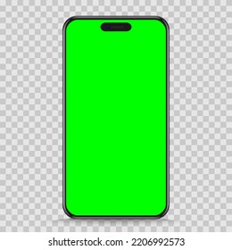 Realistic Smartphone Mockup. Mobile Phone Vector With Blank Screen Isolated On White Background. Stock Royalty Free Vector Illustration. PNG	