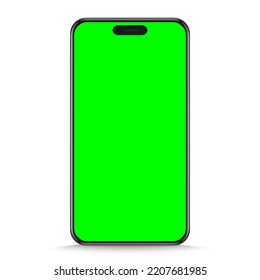 Realistic Smartphone Mockup. Mobile Phone Vector With Blank Screen Isolated On White Background. Stock Royalty Free Vector Illustration. PNG	