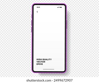 Realistic smartphone mockup. Mobile phone vector with isolated on white background. Device front view. 3D mobile phone with shadow. Realistic, high quality smart phone mockup for ui ux presentation.