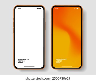 Realistisches Smartphone-Modell. Handyvektor einzeln auf weißem Hintergrund. Gerätevorderansicht. 3D-Mobiltelefon mit Schatten. Realistisches, hochwertiges Smartphone-Mockup für die ui ux Präsentation.