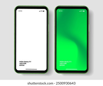 Realistic smartphone mockup. Mobile phone vector with isolated on white background. Device front view. 3D mobile phone with shadow. Realistic, high quality smart phone mockup for ui ux presentation.