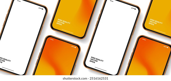 Realistisches Smartphone-Modell. Handyvektor einzeln auf weißem Hintergrund. Gerätevorderansicht. 3D-Mobiltelefon mit Schatten. Realistisches, hochwertiges Smartphone-Mockup für die ui ux Präsentation.