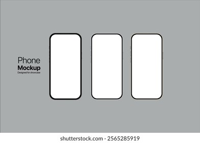 Realistic smartphone mockup. Mobile phone vector with isolated on white background. Device front view. 3D mobile phone with shadow. Realistic, high quality smart phone mockup for ui ux presentation.