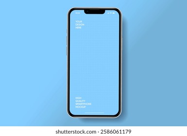 Realistic smartphone mockup. Mobile phone vector with isolated on white background. Device front view. 3D mobile phone with shadow. Realistic, high quality smart phone mockup for ui ux presentation.
