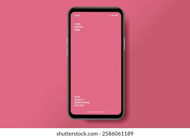 Realistic smartphone mockup. Mobile phone vector with isolated on white background. Device front view. 3D mobile phone with shadow. Realistic, high quality smart phone mockup for ui ux presentation.