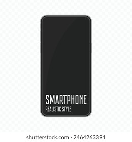 Realistic smartphone mockup on transparent background. Mobile Phone Mock-up for application, game or web page view.