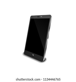 Realistic smartphone mockup on white background. Vector illustration