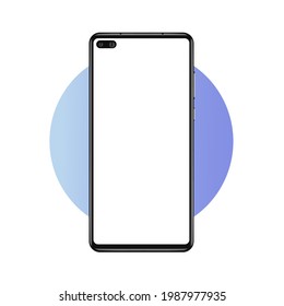 Realistic smartphone mockup set. Mobile phone blank, white screen design mock up. Isolated vector illustration