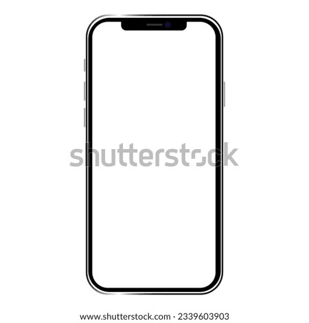 Realistic smartphone mockup. Technology display device isolated on white background