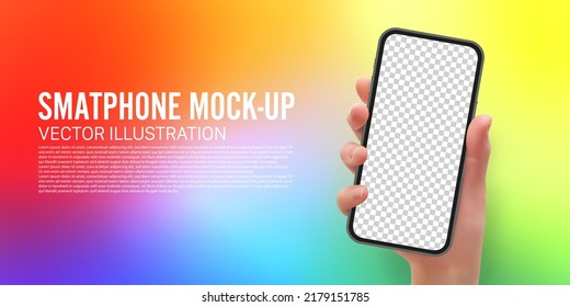 Realistic smartphone mockup template in vector format