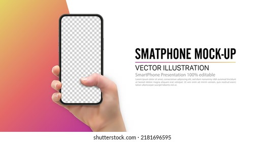 Realistic smartphone mockup template in vector format