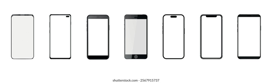 Realistic smartphone mockup for ui ux app and website presentation Stock Vector