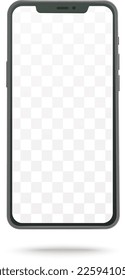 Realistic smartphone mockup vector with shadow