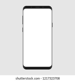 Realistic smartphone mockup with white screen isolated