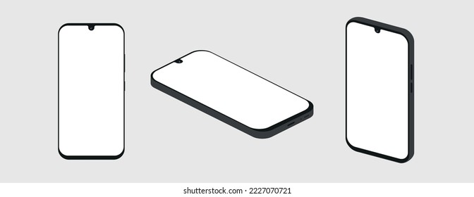 Realistic smartphone mockup with white screen