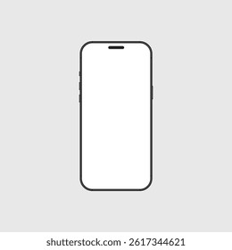 Realistic Smartphone Mockup with White Screen Display. Modern Mobile Phone Device Template Vector Illustration
