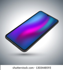 Realistic smartphone mockups perspective view. Stock vector illustration web element, Game demo and application mockup and  easy place demo into screen.