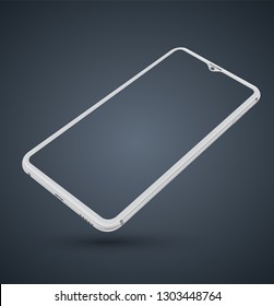 Realistic smartphone mockups perspective view. Stock vector illustration web element, Game demo and application mockup and  easy place demo into screen.