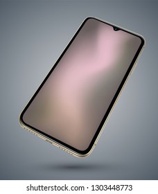 Realistic smartphone mockups perspective view. Stock vector illustration web element, Game demo and application mockup and  easy place demo into screen.