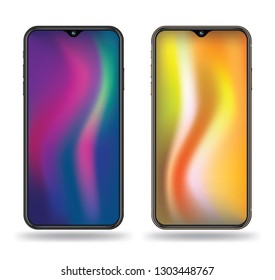 Realistic smartphone mockups. Stock vector illustration web element, Game demo and application mockup and  easy place demo into screen.