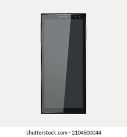 Realistic smartphone model on a light background.