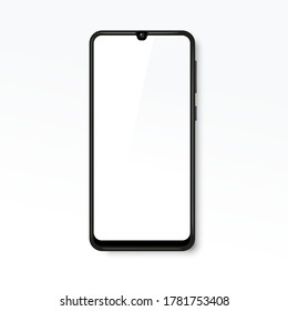 Realistic smartphone on a white background with shadow. Vector illustration