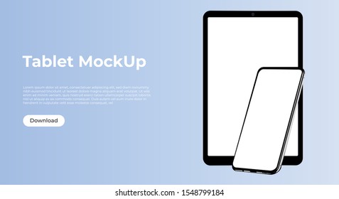 realistic smartphone and phone template mockup for user experience presentation. Stylish concept design for websites, applications and landing pages.