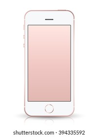 Realistic smartphone pink color iphon style mockup. Vector illustration. for printing and web element, Game and application mockup.