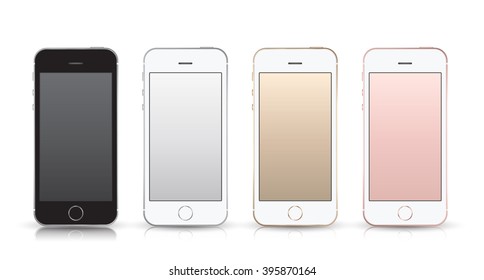 Realistic smartphone set iphon style mockup. Vector illustration. for printing and web element, Game and application mockup.