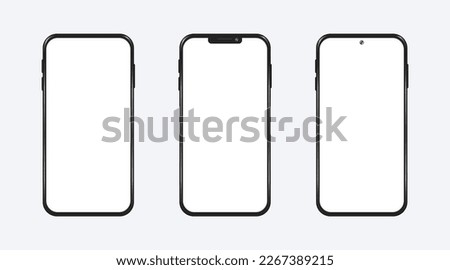 Realistic Smartphone Showcase Illustration Vector Mockup Set