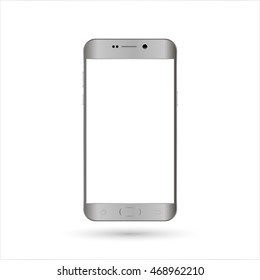 Realistic smartphone silver color.  For web element and application mockup