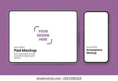 realistic smartphone and tablet mockup.  smartphone and tablet mockups that can be used for ui presentations as well as advertisements