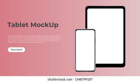 realistic smartphone and tablet template mockup for user experience presentation.