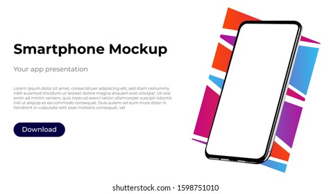 realistic smartphone template mockup for user experience presentation. Stylish concept design for websites, applications and landing pages.