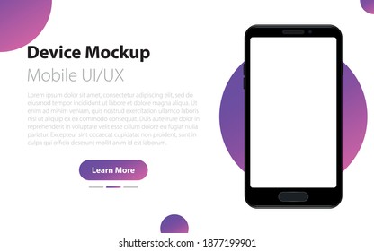Modelación realista de la plantilla de smartphone para la presentación de la experiencia del usuario. El paro de Smartphone con pantalla en blanco. Marco del teléfono móvil. Vector