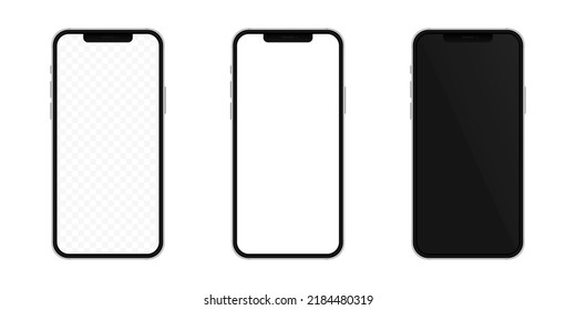 Realistic smartphone templates. Realistic smartphone mockup. Vector phone mockups. Vector graphic EPS 10