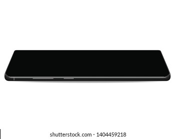 Realistic Smartphone Vector blank screen horizontal, isolated on black background