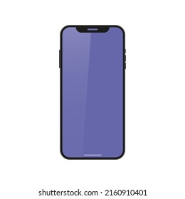 Parodia realista de un vector de smartphone con pantalla en fondo blanco