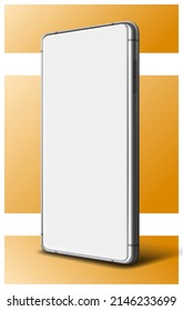 Realistic smartphone with white screen digital device mockup template. Vector illustration