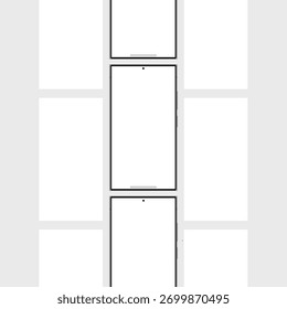 Maqueta realista del marco de alambre del smartphone aislada en el fondo blanco. Ilustración vectorial mínima.
